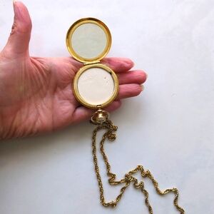 Vintage Estee Lauder compact powder necklace
